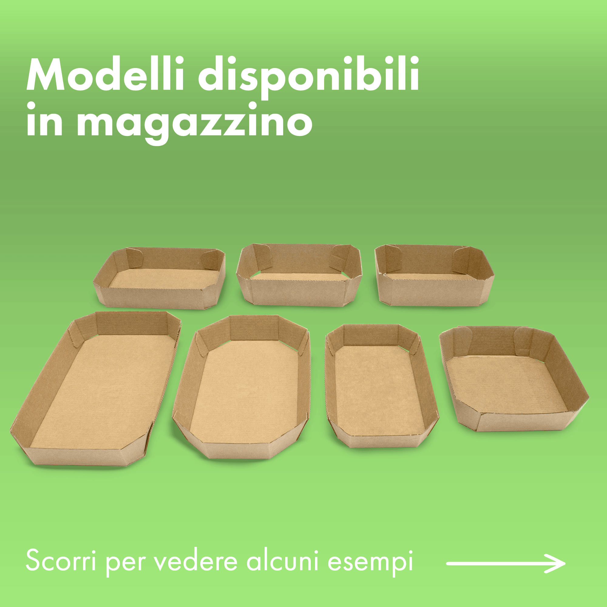 vassoi e vaschette in cartoncino disponibili in magazzino